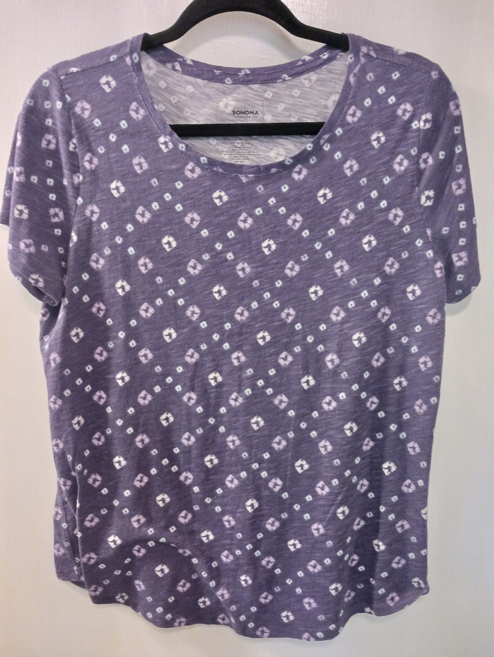🎈3/$10 Sale🎈Sonoma Everyday Tee Womens M Purple W Tie Dye Accents